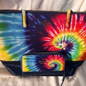 Kate spade tye dye bag with matching wallet